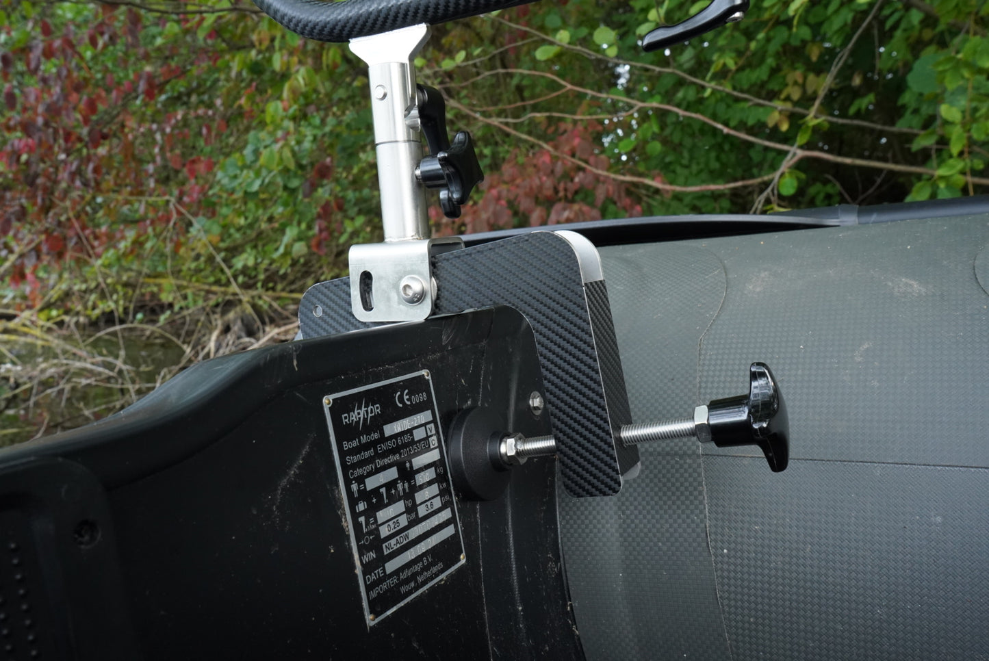 V1 Clamp Mount L Carbon-Optik Klemmhalterung Bootshalterung