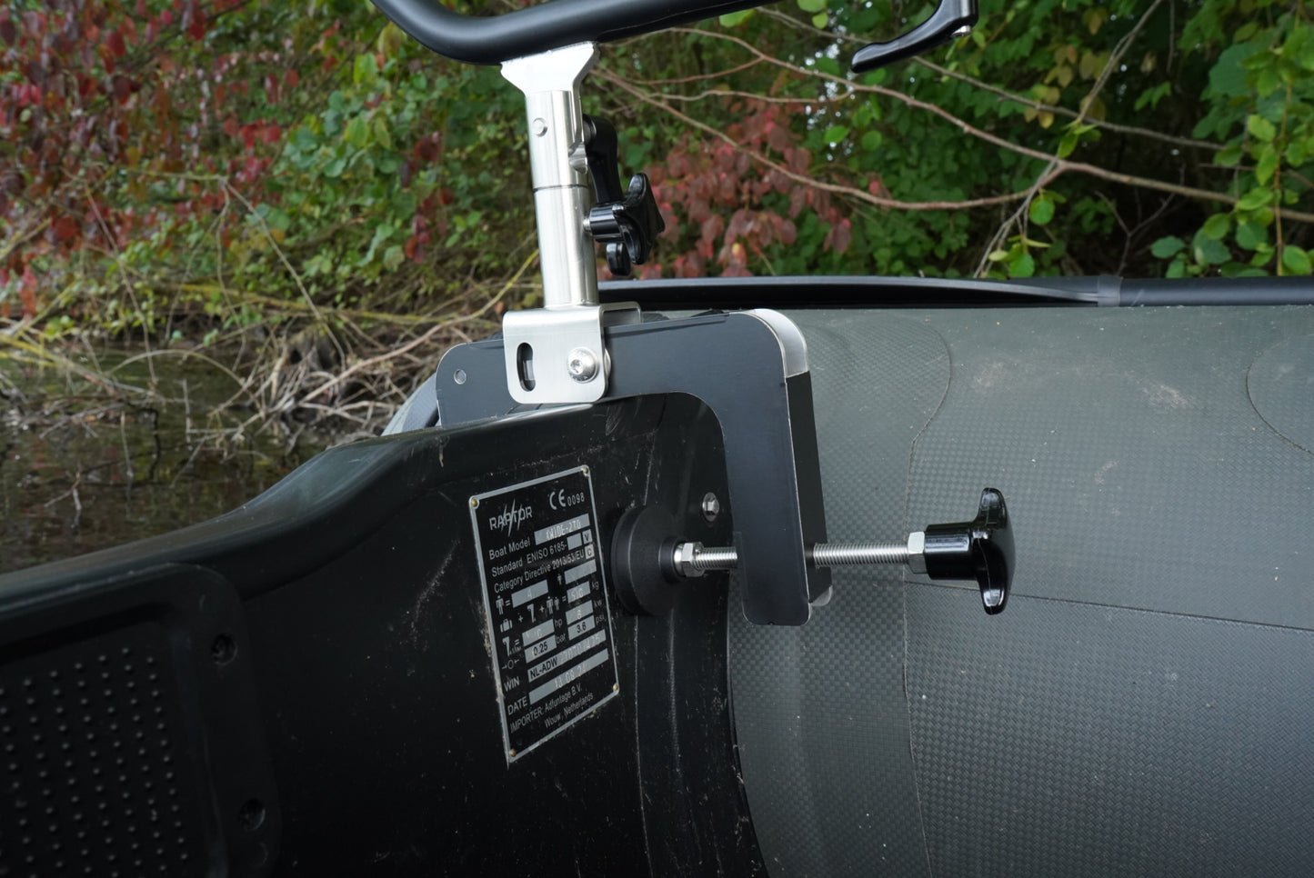 V1 Clamp Mount L Black Klemmhalterung Bootshalterung