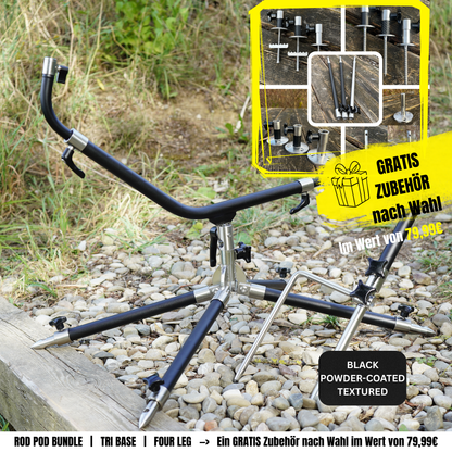 ANGEBOT FREE MOUNT Black Powder-Coated - V1 Rod Pod Four-Leg Bundle Standard