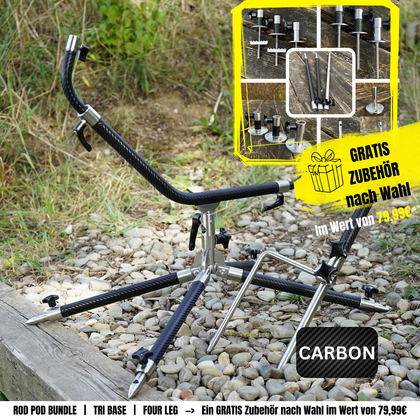 ANGEBOT FREE MOUNT Carbon - V1 Rod Pod Four-Leg Bundle Standard