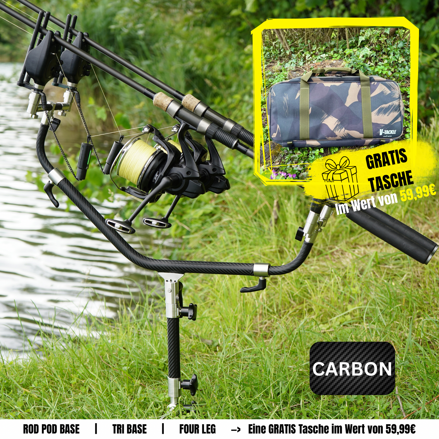 Angebot FREE BAG - Carbon - V1 Rod Pod Base
